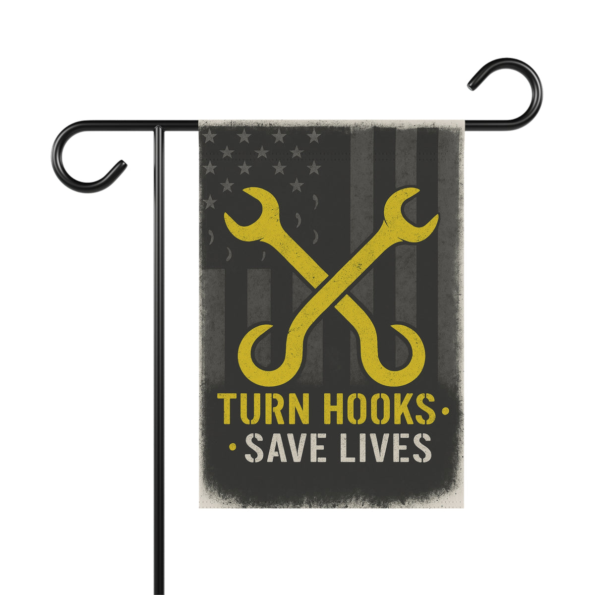 Turn Hooks Save Lives Garden Flag- Double-side print - view 3