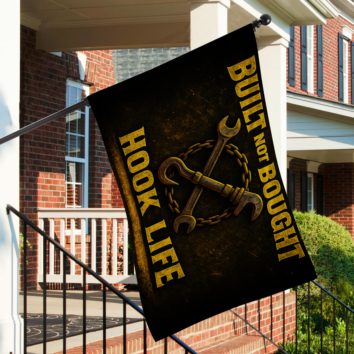 Hook Life Built Not Bought – Double Sided Tow Flag