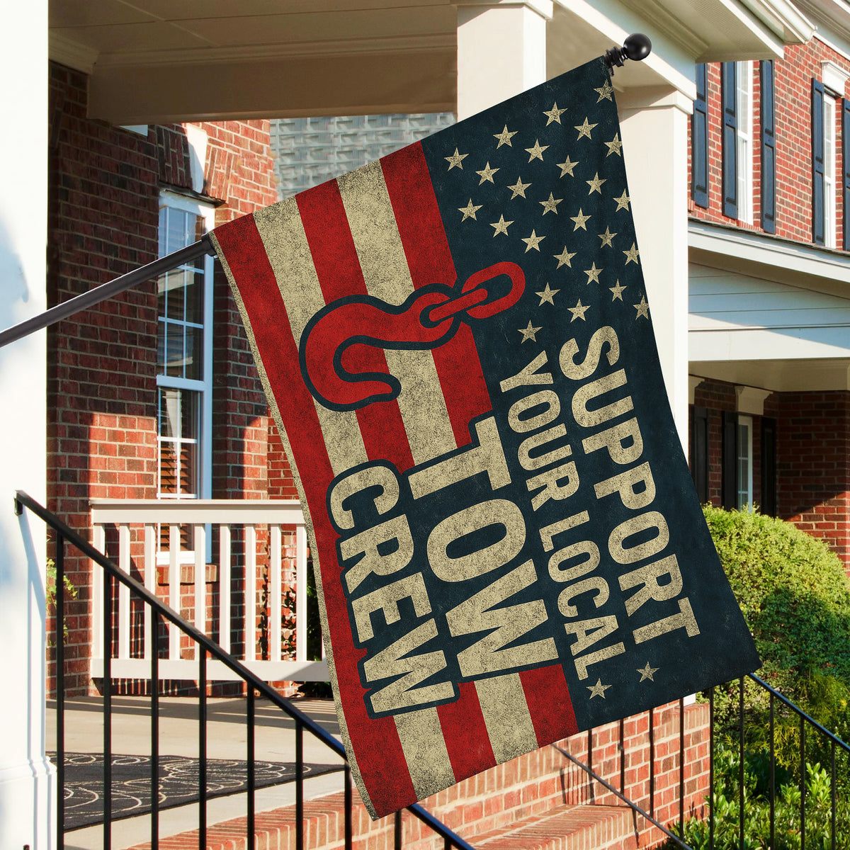 Support Your Local Tow Crew – Double Sided Tow Flag