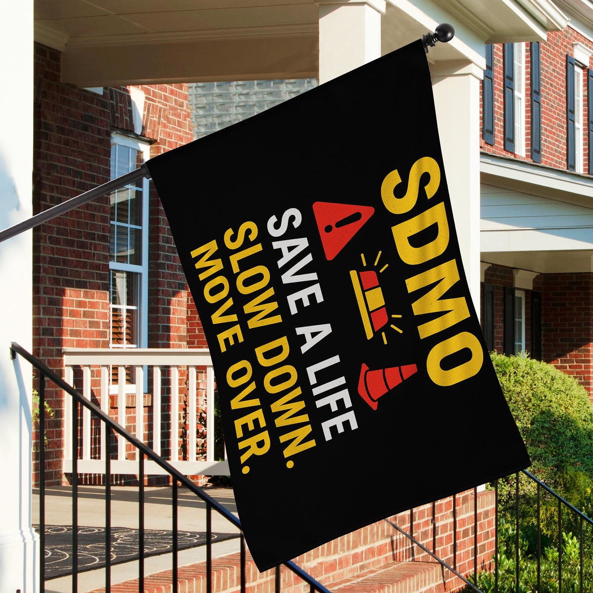 SDMO Slow Down Move Over – Double Sided Tow Safety Flag