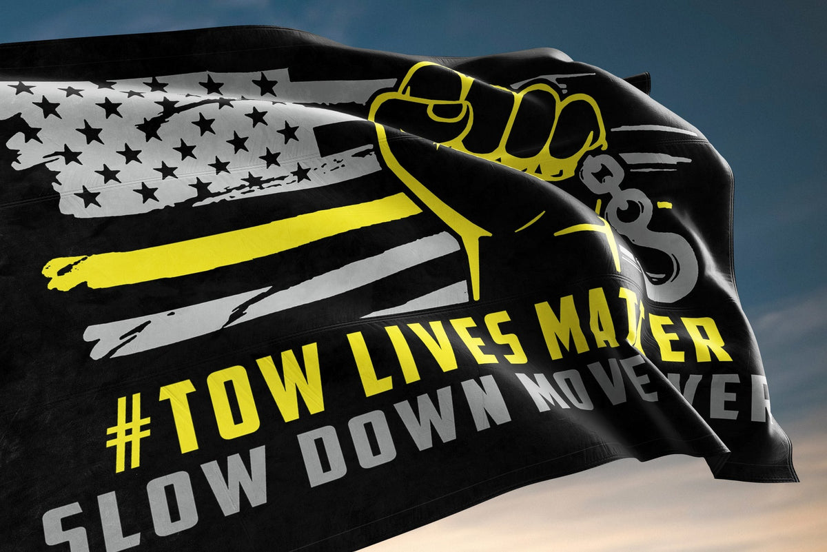 #Towlivesmatter Slow Down Move Over – Double Sided Flag - view 3
