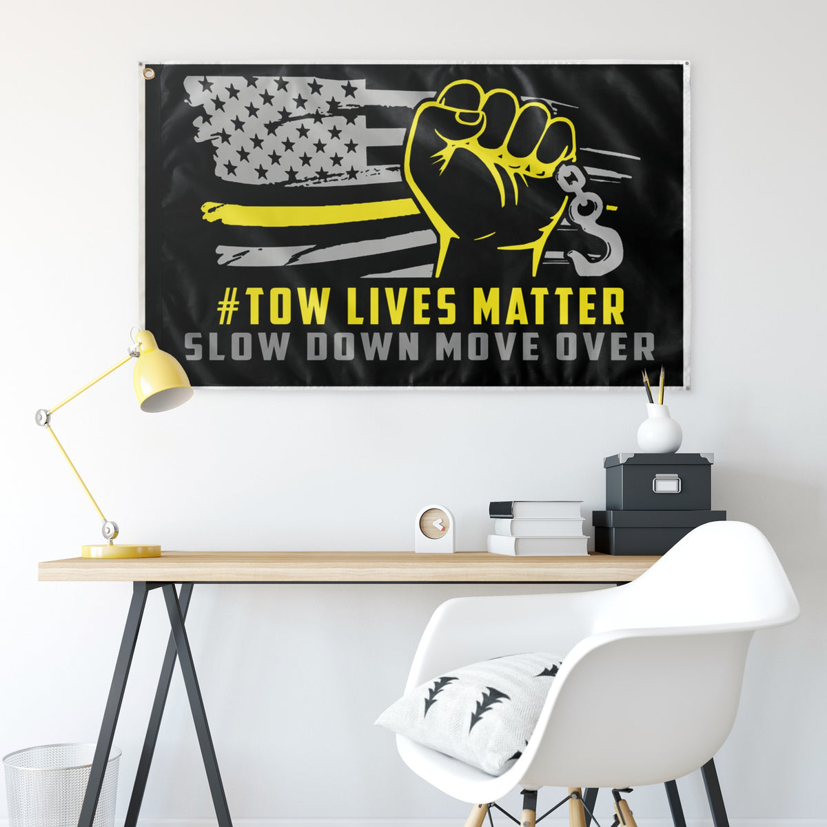 #Towlivesmatter Slow Down Move Over – Double Sided Flag - view 2