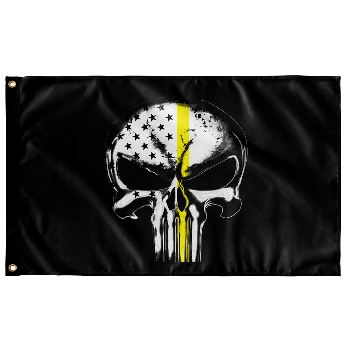 Punisher Skull Thin Yellow Line – Double Sided Tow Flag - view 3