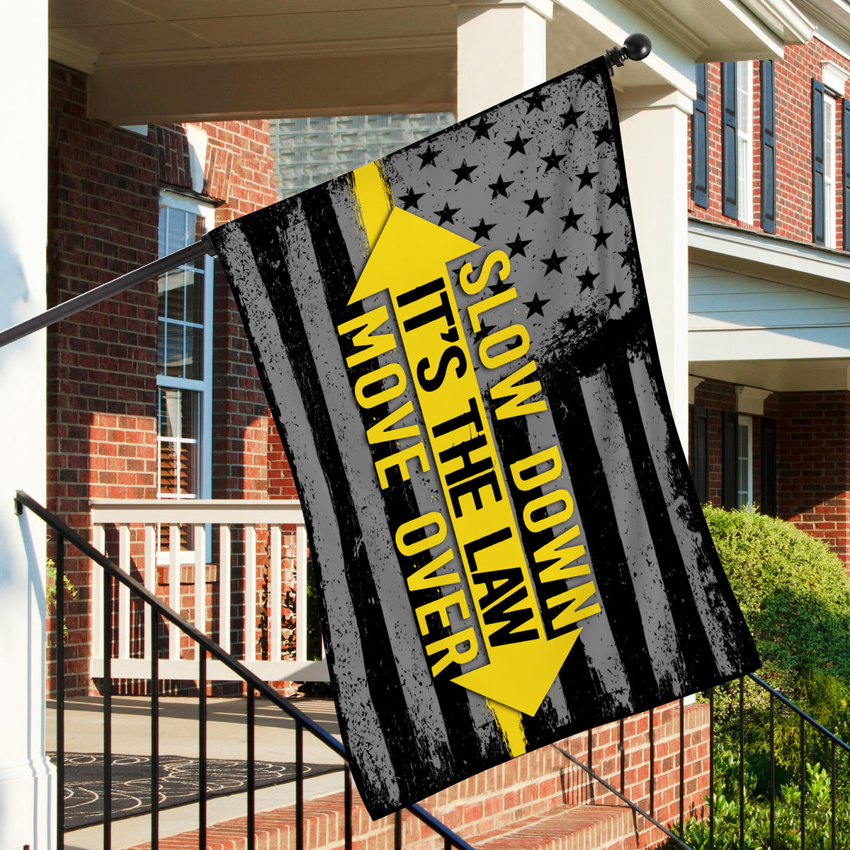 Slow Down It's The Law Move Over – Sided Tow Flag