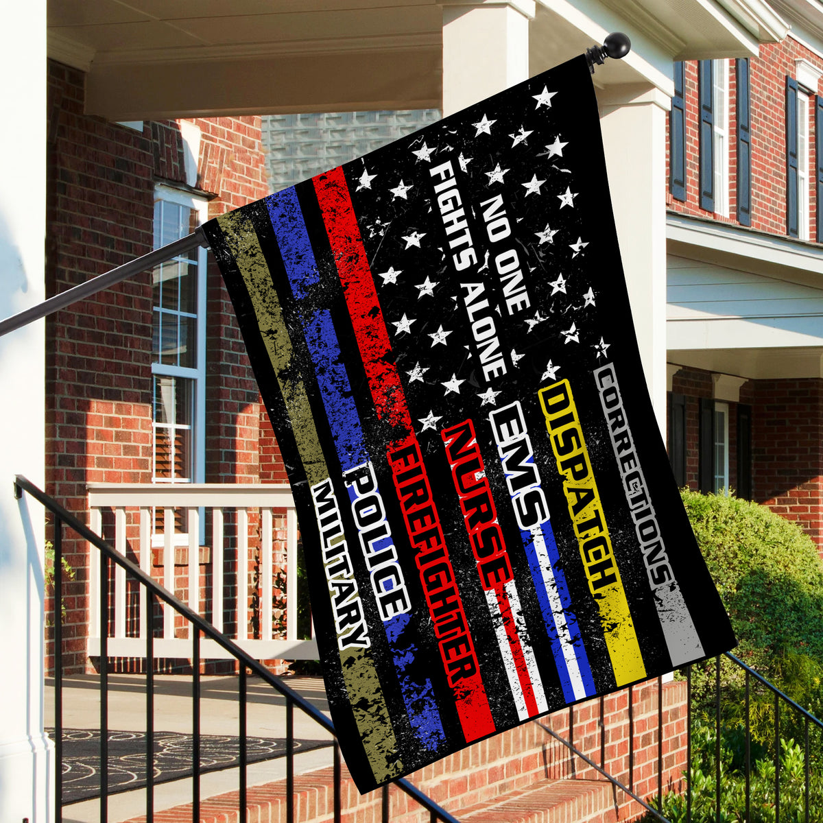 First Responder Flag – No One Fights Alone – Double Sided Print