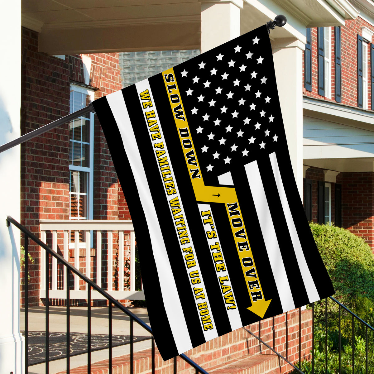 Tow Safety Flag – Slow Down, It’s the Law – Double Sided Print