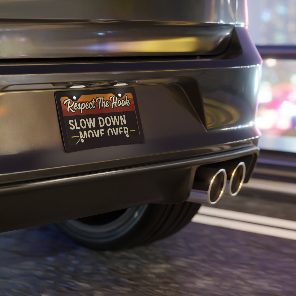 Respect The Hook – Slow Down Move Over Vanity Plate - view 4