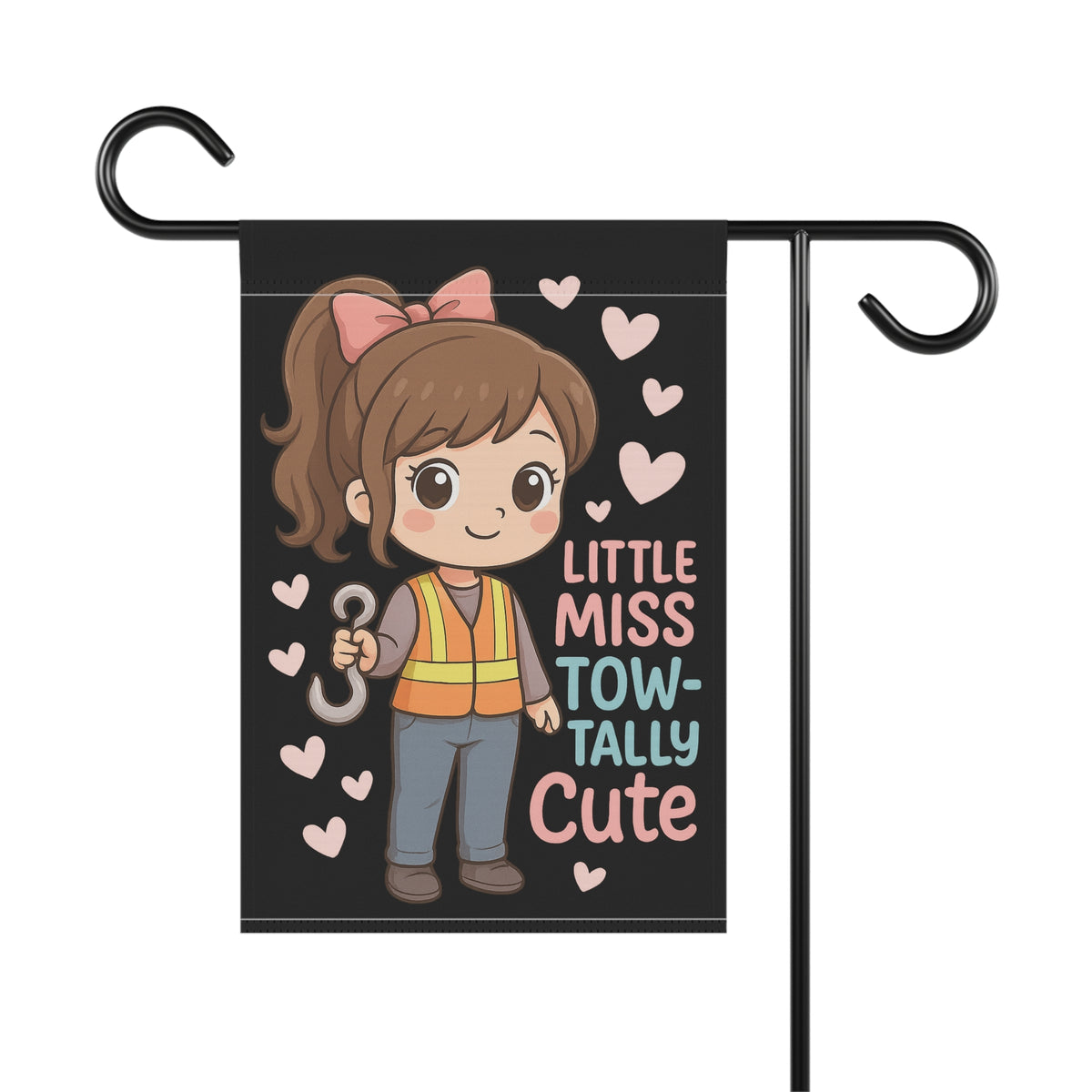 Little Miss Tow-tally Cute Garden Flag - Double-side print - view 4