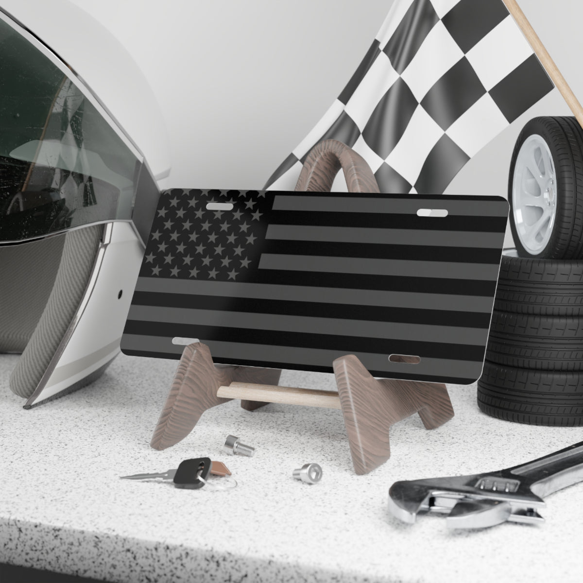 Blackout American Flag Vanity Plate - view 3