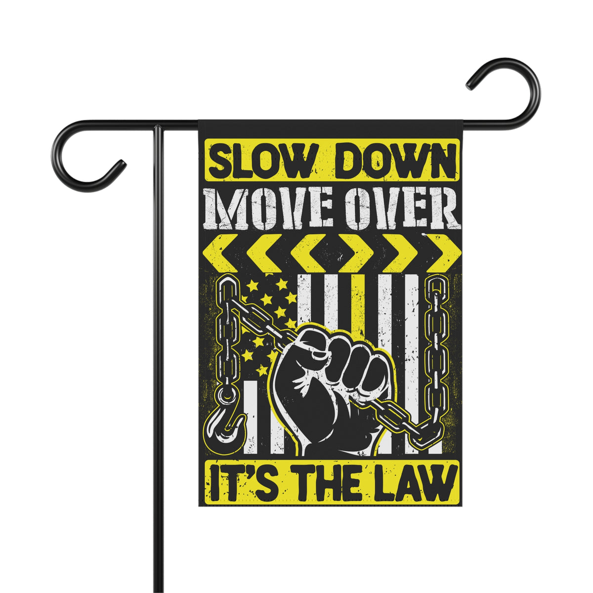 Slow Down Move Over Towing Garden Flag - Double-side print - view 3