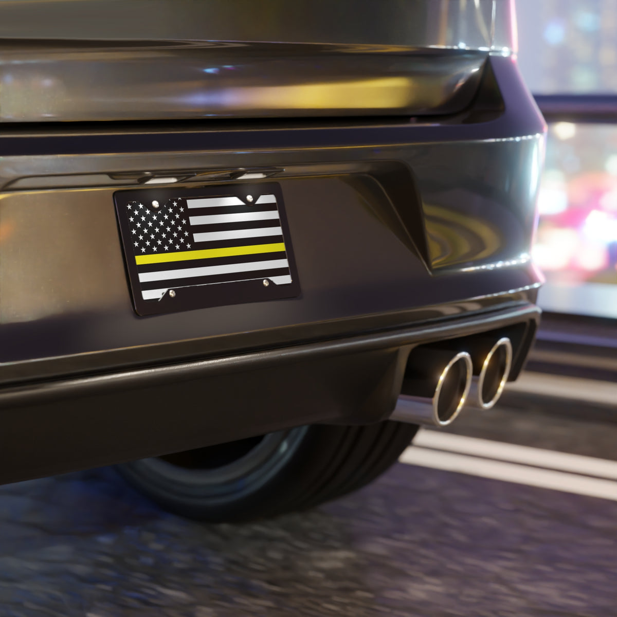 Thin Yellow Line Vanity Plate - view 4