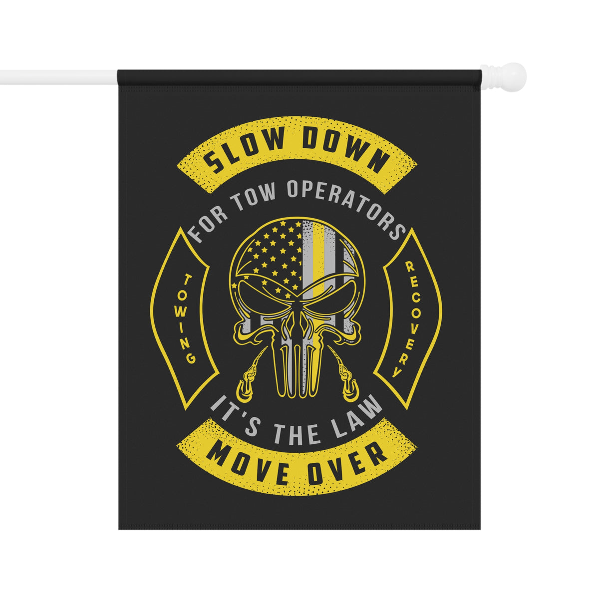 Slow Down Move Over Towing Garden Flag - Double-side print - view 2