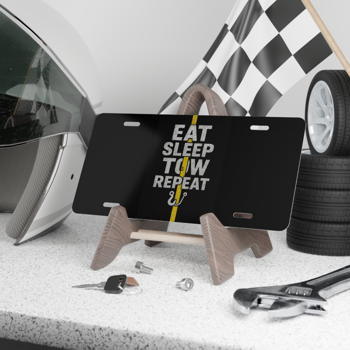 Eat Sleep Tow License Plate - view 3