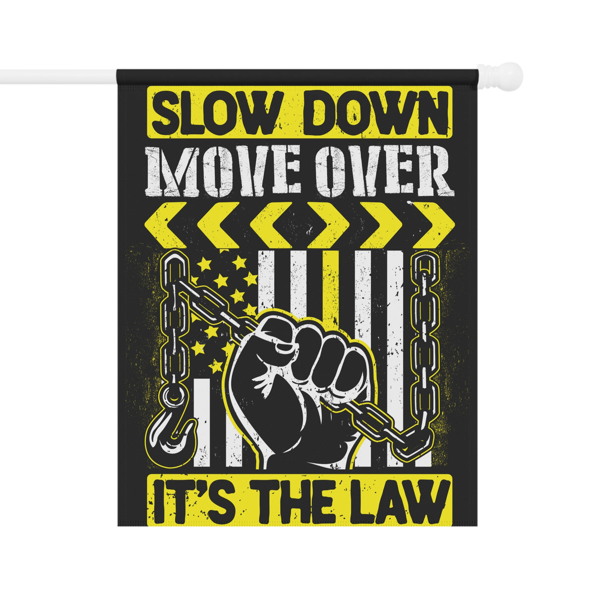 Slow Down Move Over Towing Garden Flag - Double-side print - view 2