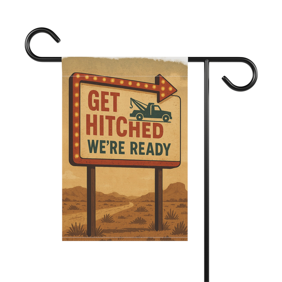 Get Hitched We're Ready Garden Flag - Double-side print - view 4