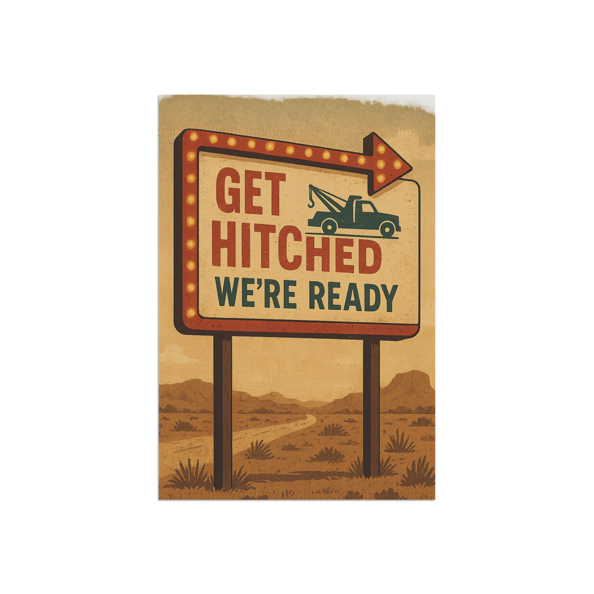 Get Hitched We're Ready Garden Flag - Double-side print - view 5