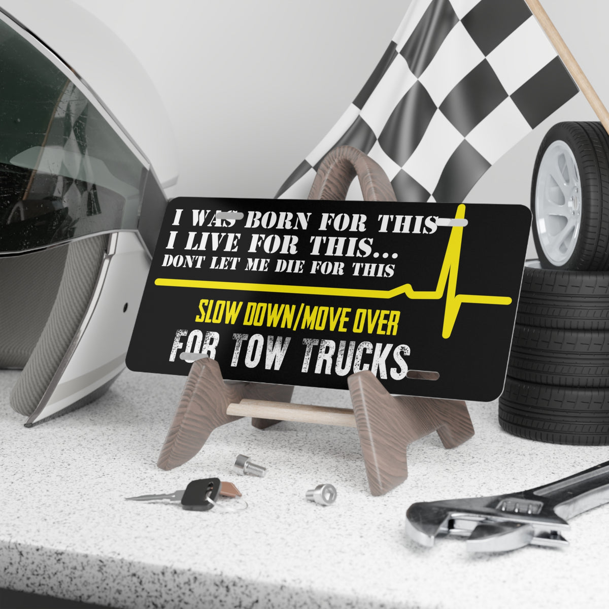 Slow Down Move over For Tow Trucks Vanity Plate - view 3