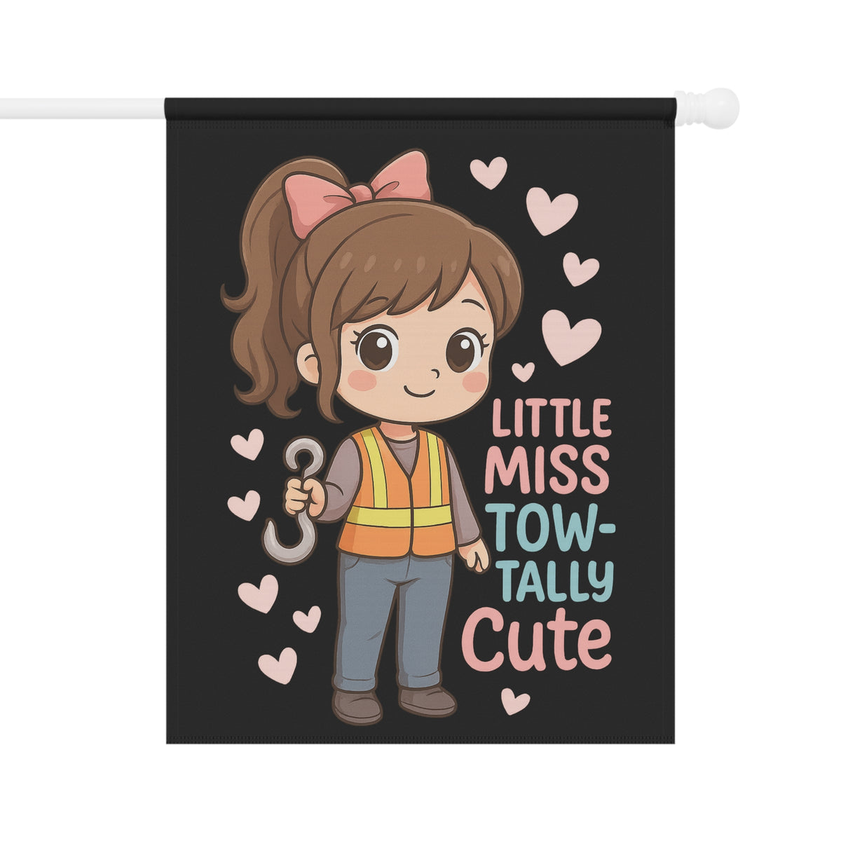 Little Miss Tow-tally Cute Garden Flag - Double-side print - view 2