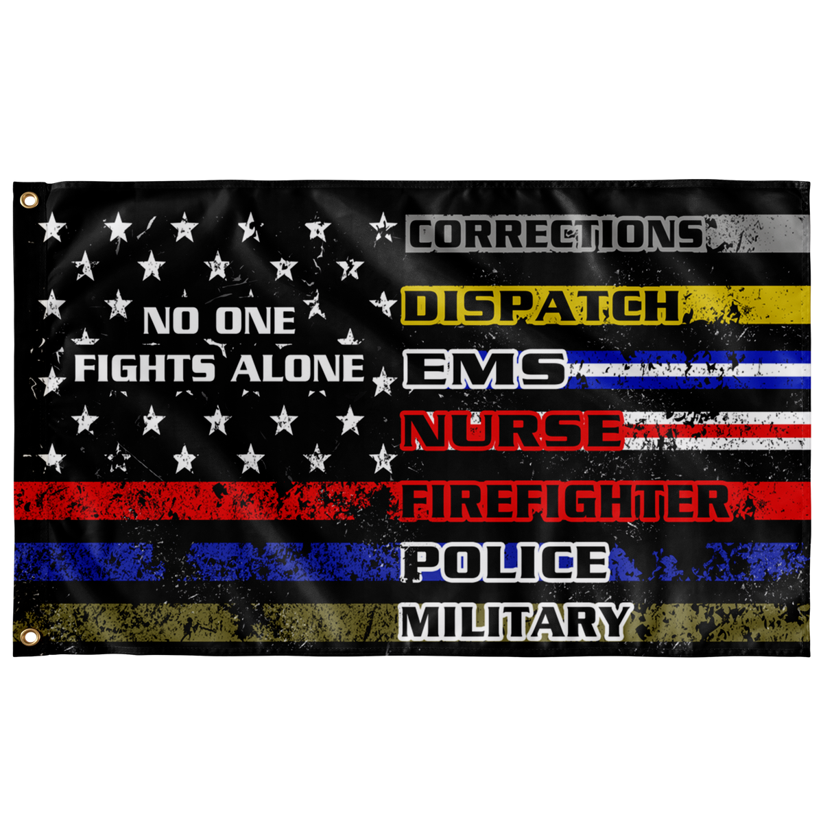 First Responder Flag – No One Fights Alone – Double Sided Print - view 4