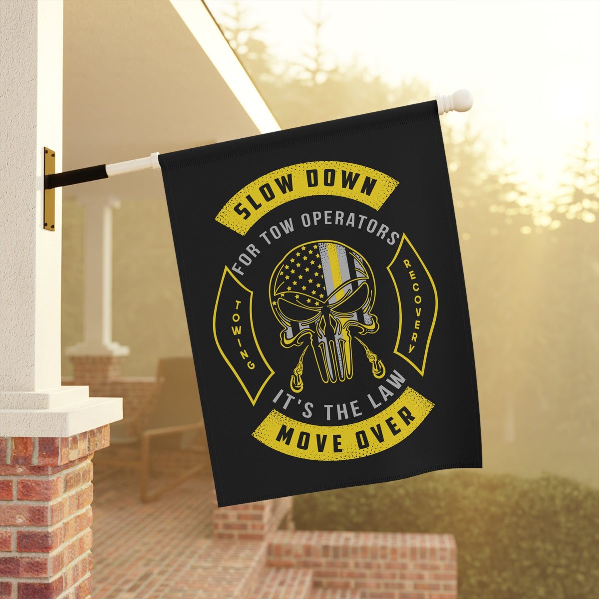 Slow Down Move Over Towing Garden Flag - Double-side print - view 8