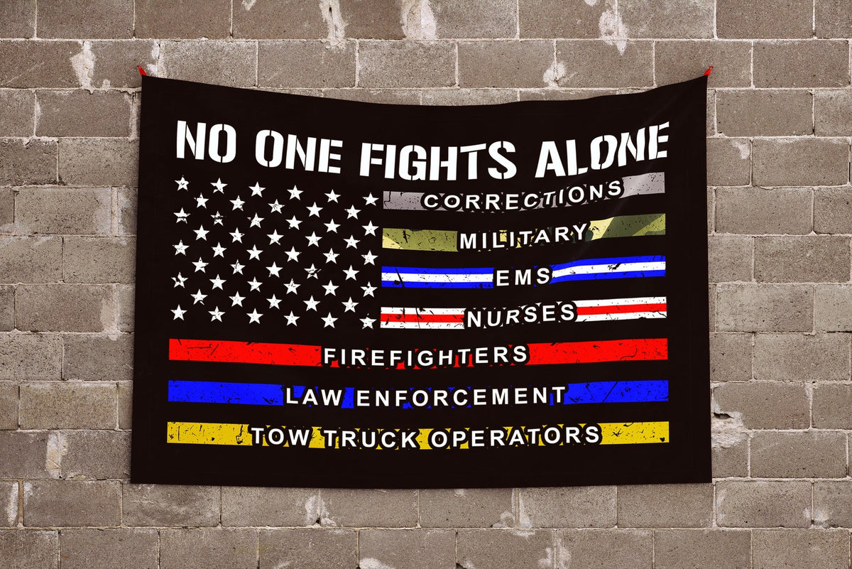 Support Heroes Flag – Tow, EMS, Fire, Police – Double Sided Print - view 2
