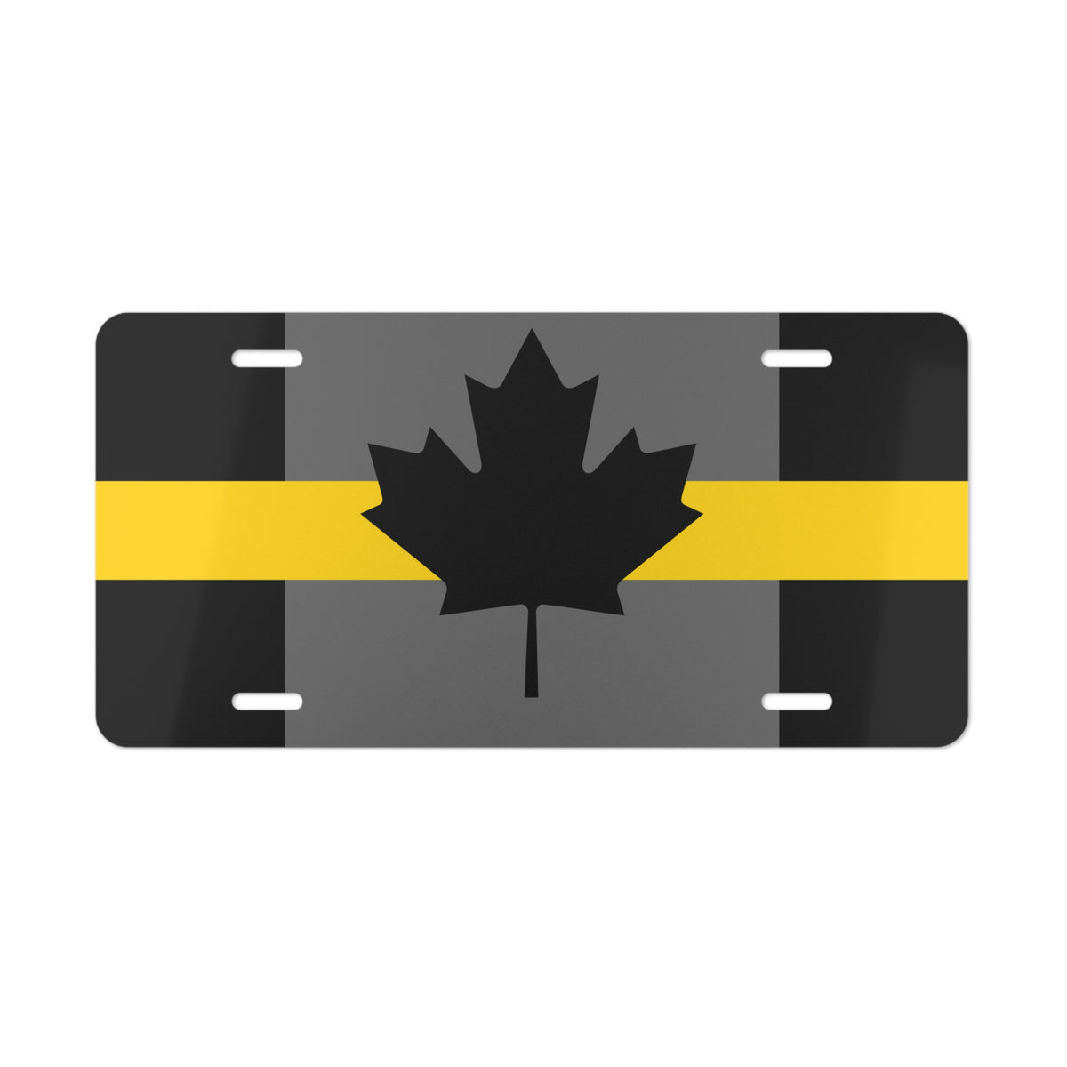 Thin Yellow Line Canada Maple Leaf Vanity Plate