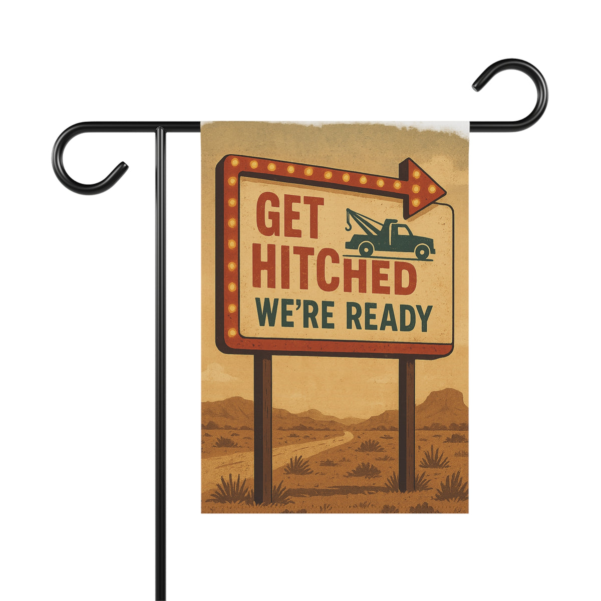 Get Hitched We're Ready Garden Flag - Double-side print - view 3