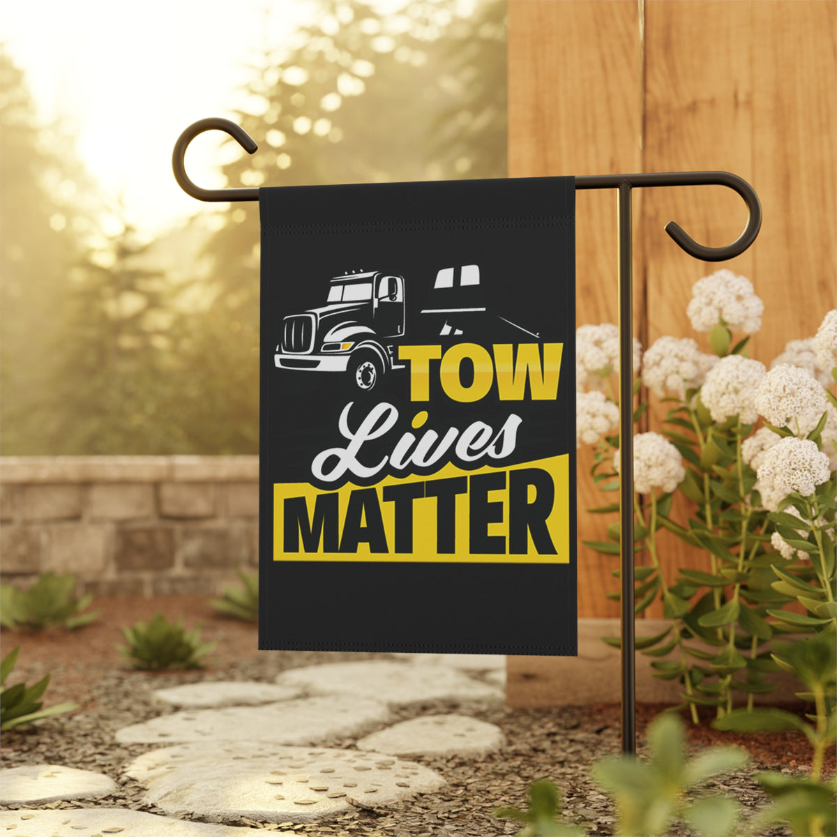 Towlivesmatter Flatbed Towing Garden Flag - Double-side print