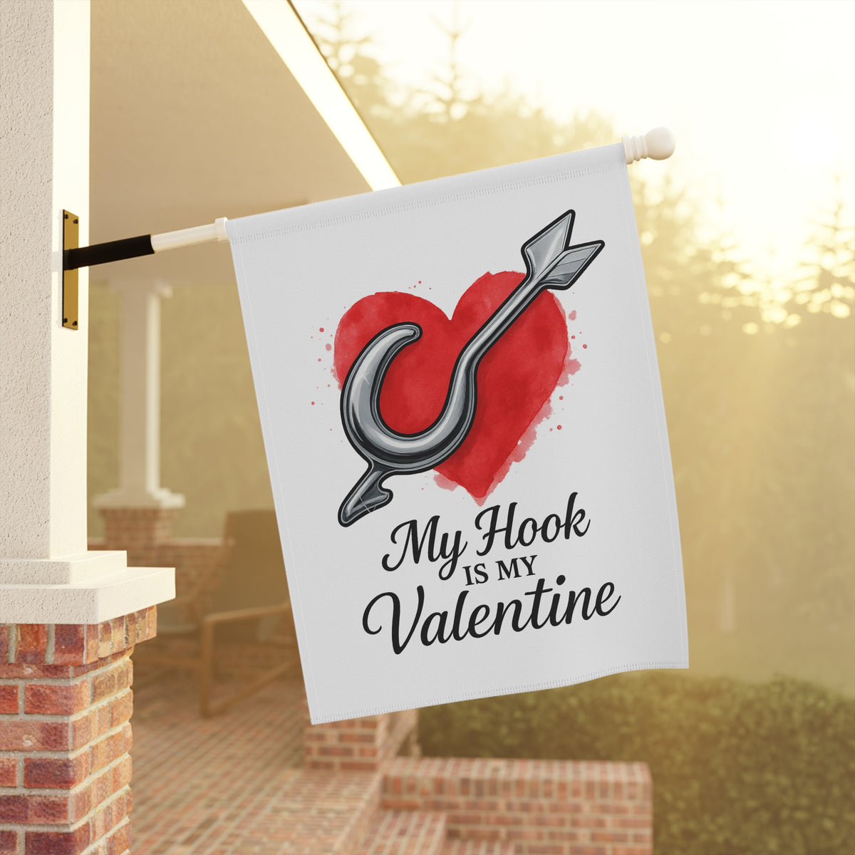 My Hook Is My Valentine Garden Flag - Double-side print - view 8