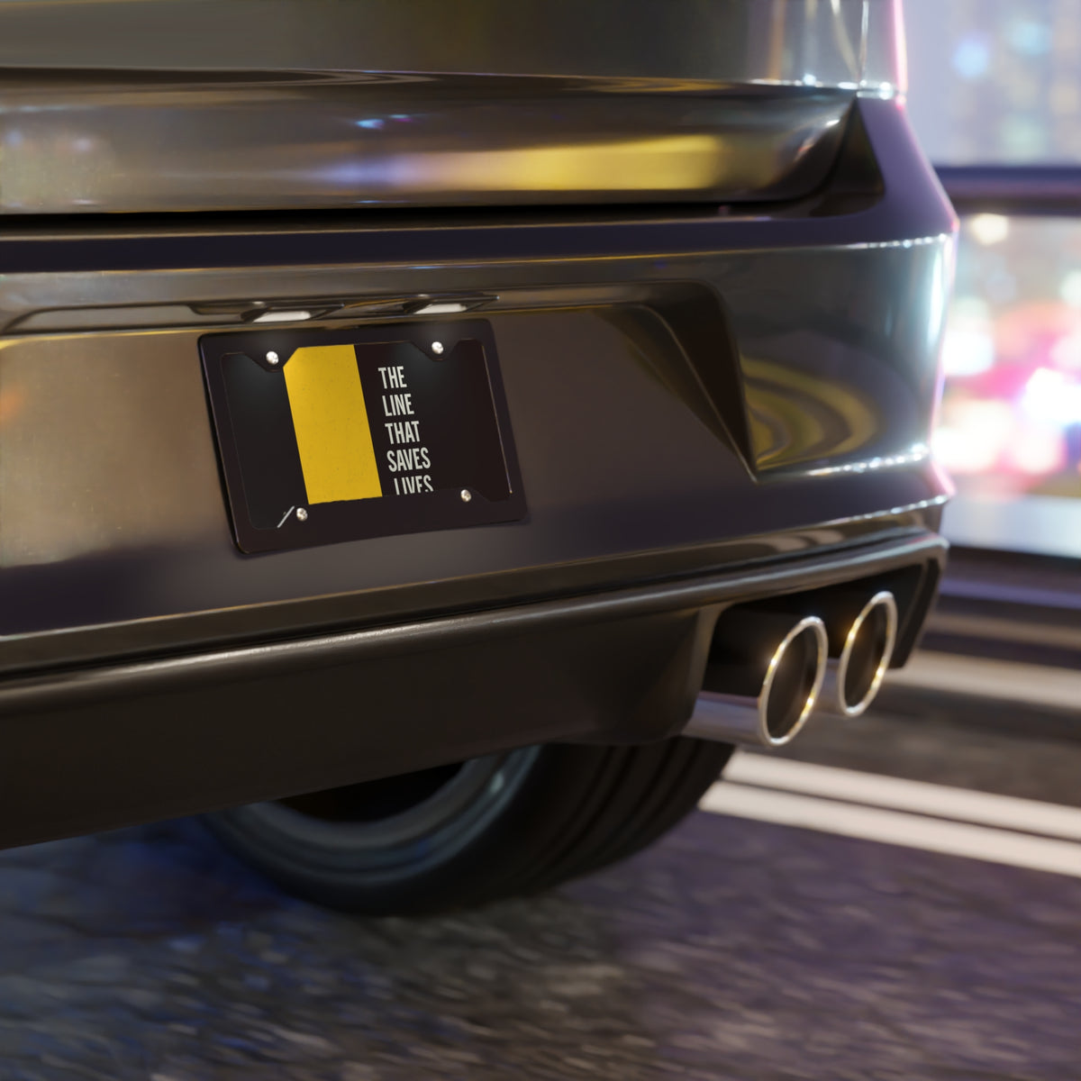 Thin Yellow Line - The Line That Saves Lives Vanity Plate - view 4
