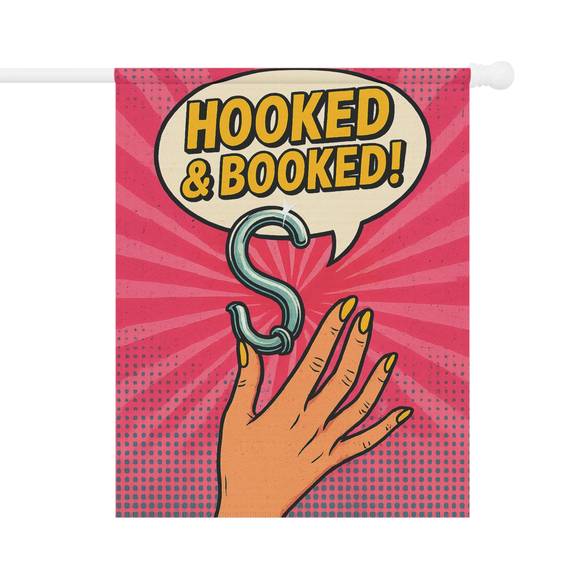 Hooked & Booked Garden Flag - Double-side print - view 2