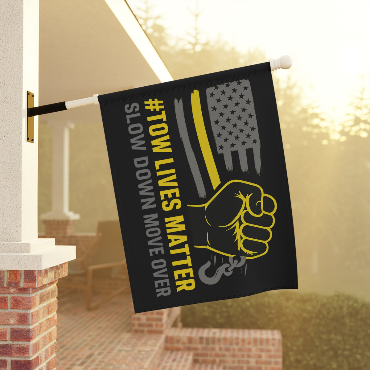 #Towlivesmatter Slow Down Move Over Garden Flag - Double-side print - view 8