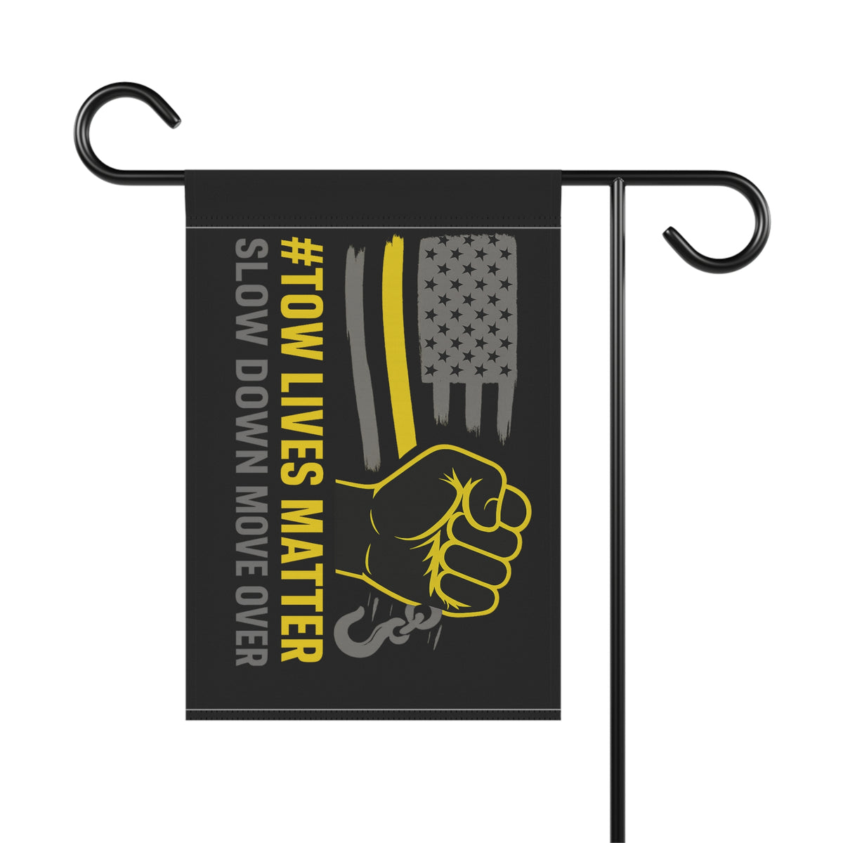 #Towlivesmatter Slow Down Move Over Garden Flag - Double-side print - view 4