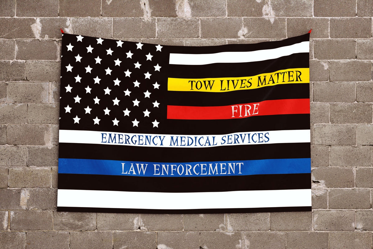 Tow Lives Matter Support Flag – Sided Tow Flag - view 2