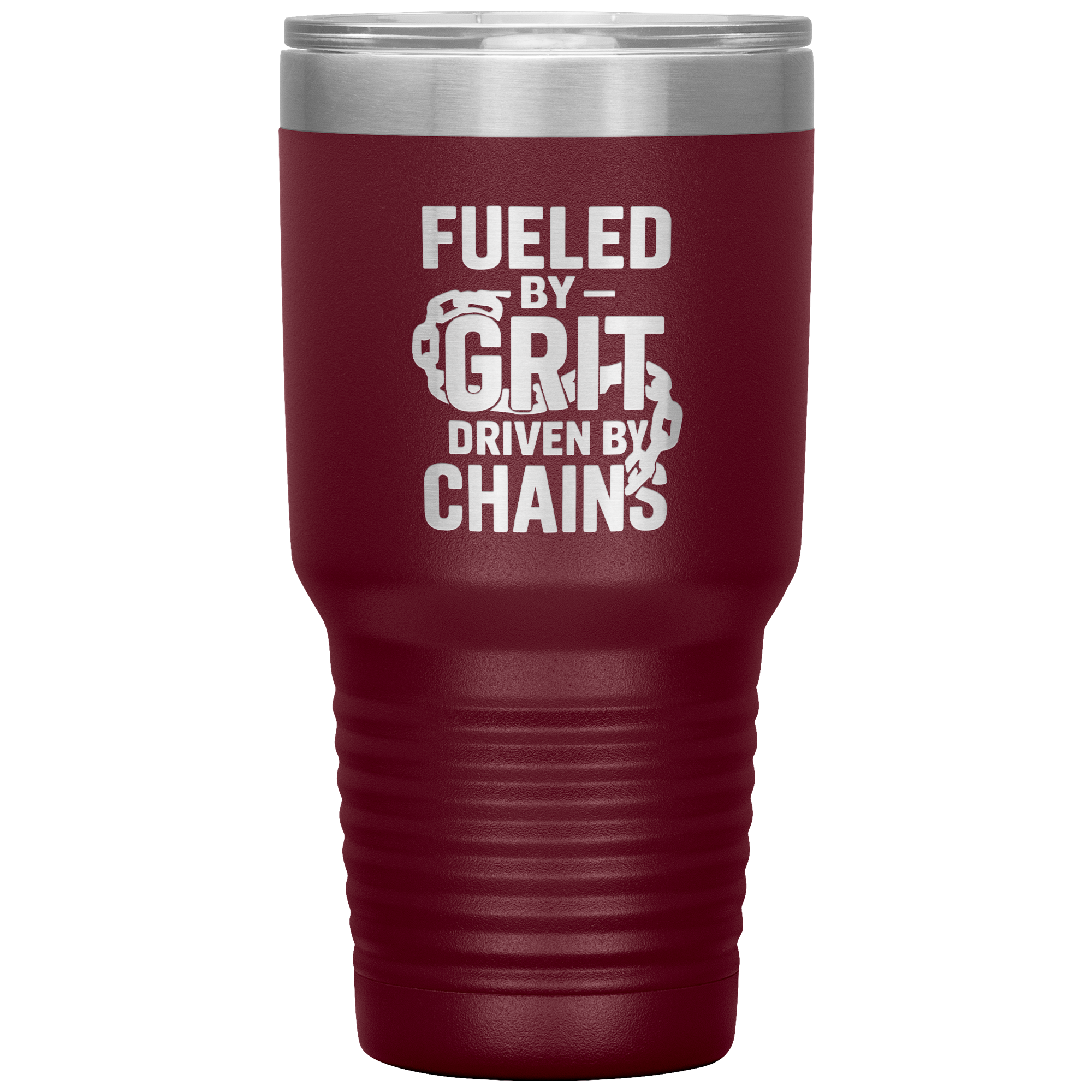 Fueled_by_Grit_Driven_by_Chains_Towing__30oz_Tumbler_Maroon_Mockup.png