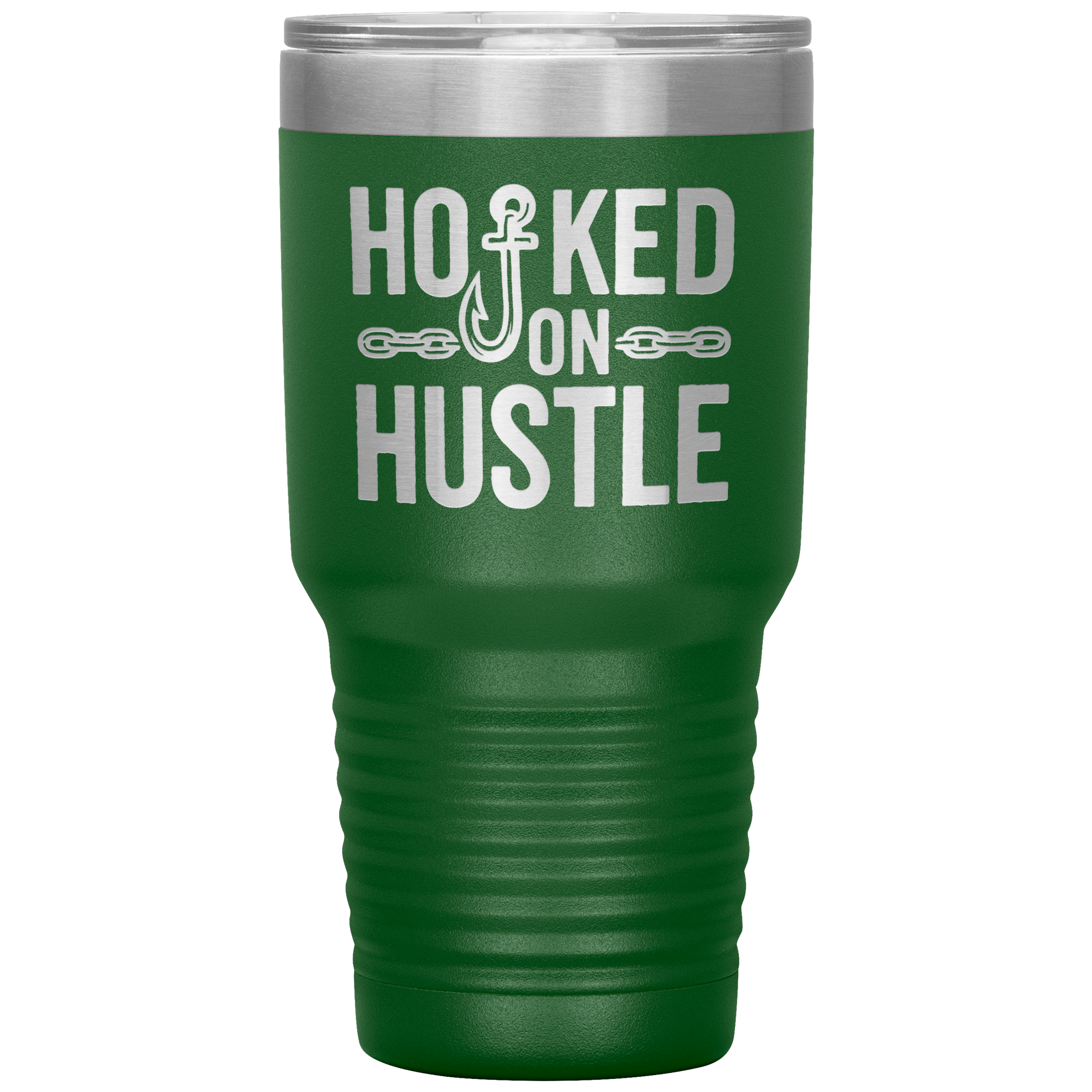 Hooked_On_Hustle_Towing_Tumbler_30oz_Tumbler_Green_Mockup.png