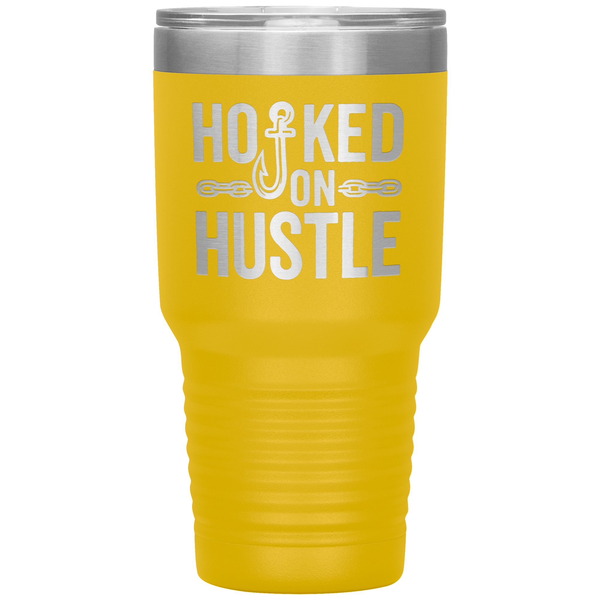 Hooked_On_Hustle_Towing_Tumbler_30oz_Tumbler_Yellow_Mockup.png
