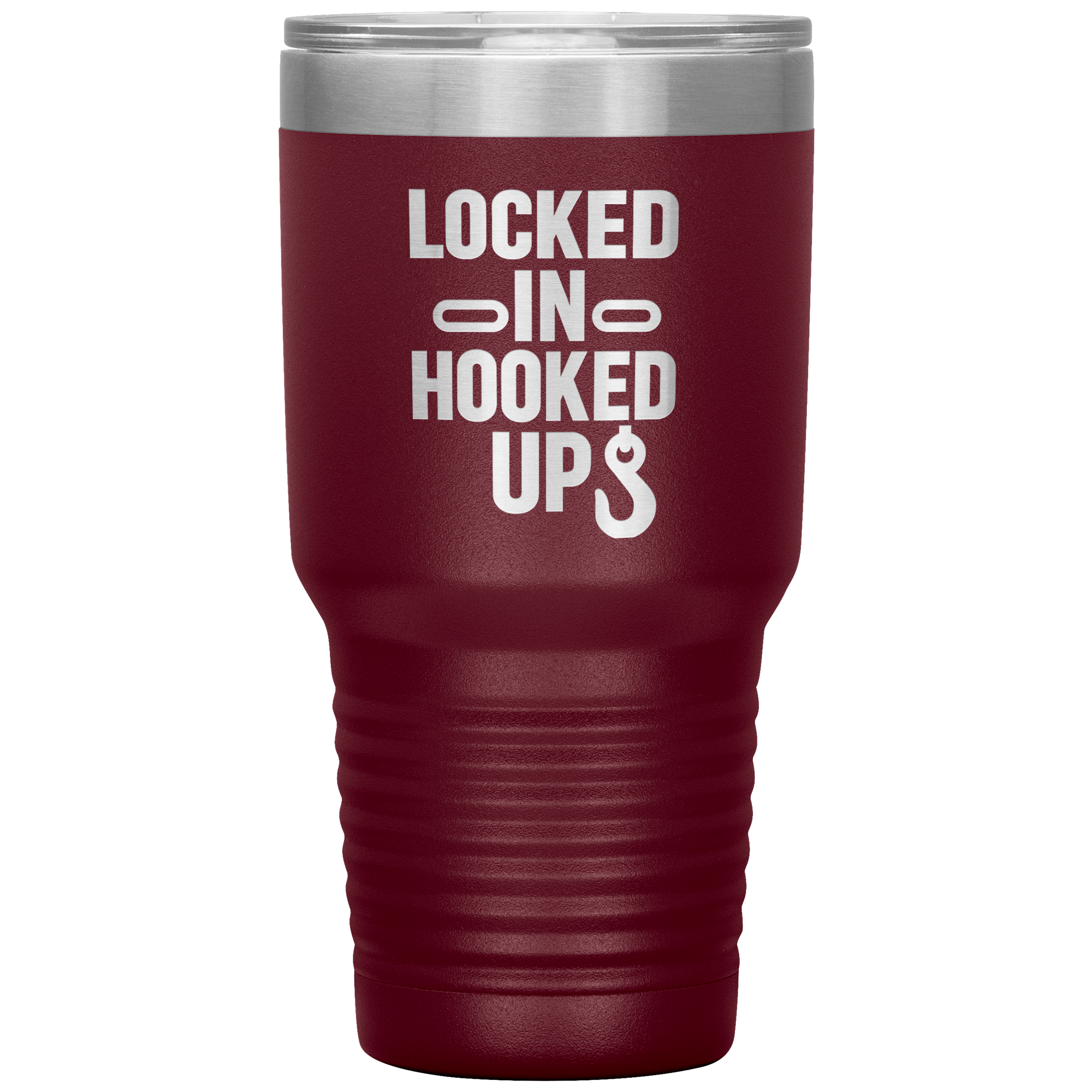Locked_In_Hooked_Up_Towing_Tumbler_30oz_Tumbler_Maroon_Mockup.png