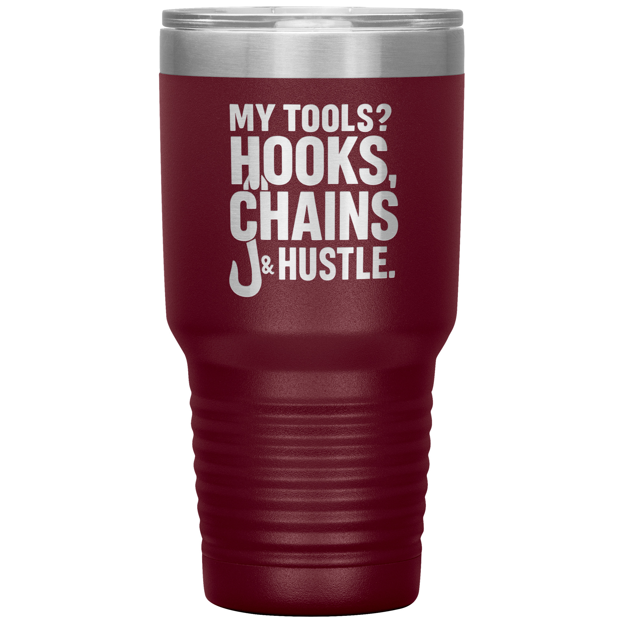 My_Tools_Hooks_Chains__Hustle_Tumbler_30oz_Tumbler_Maroon_Mockup.png