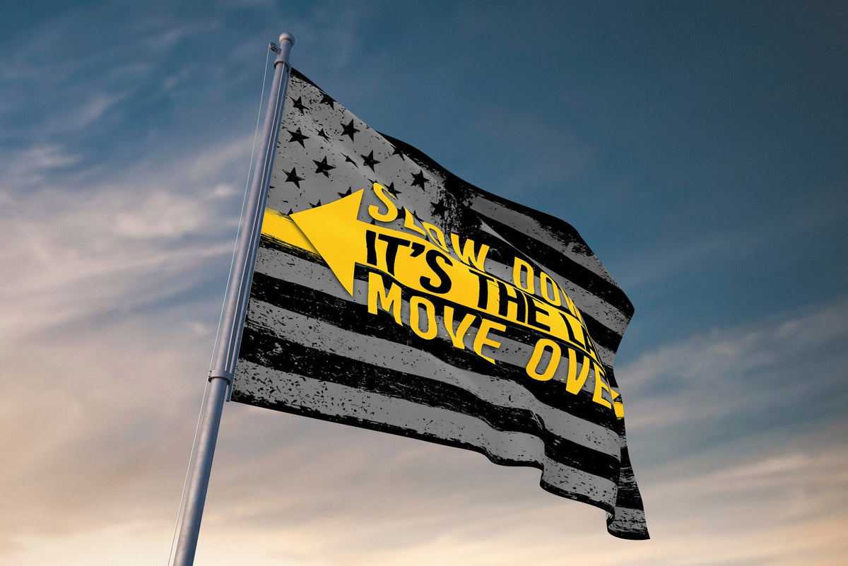 Slow Down It's The Law Move Over – Sided Tow Flag - view 2