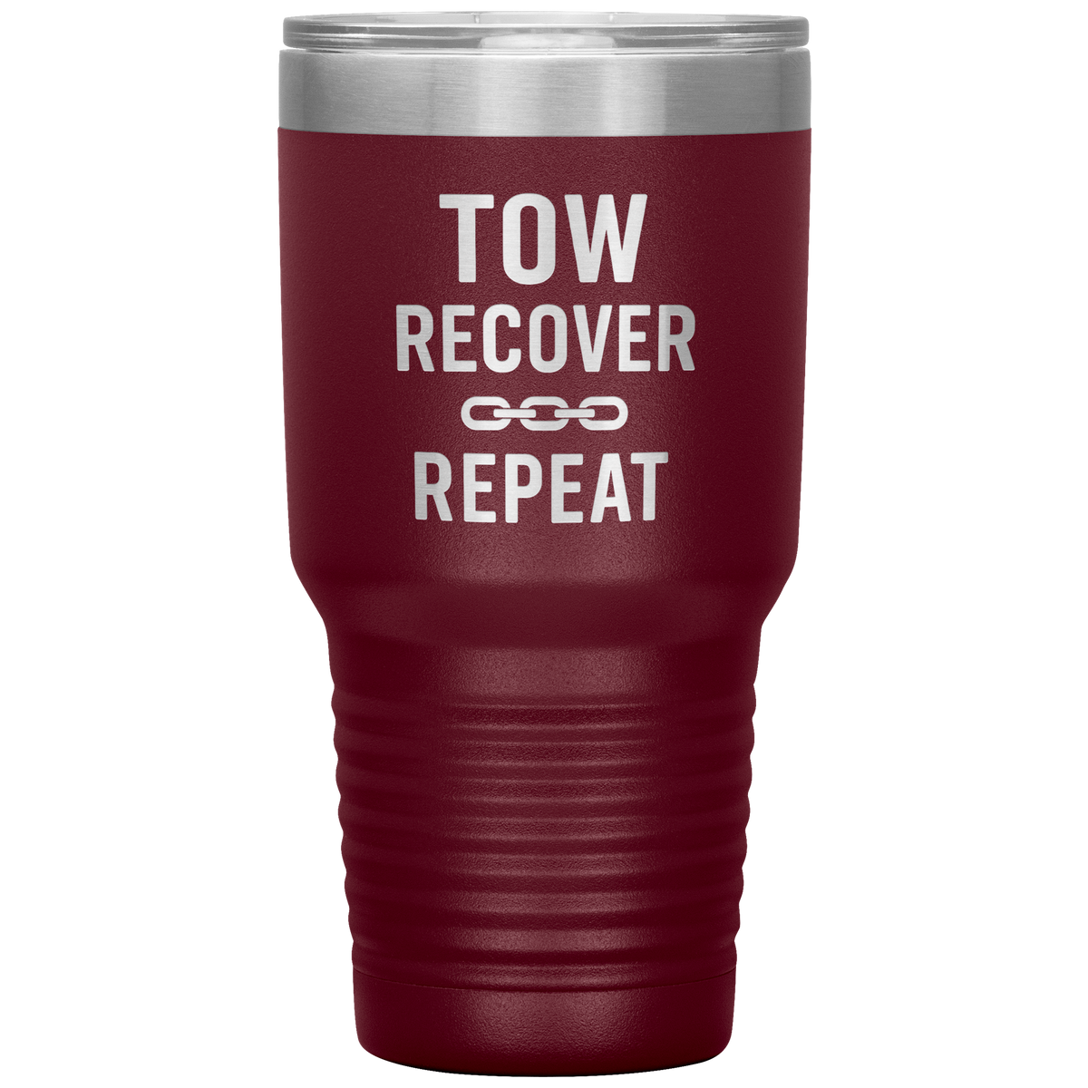 Tow_Recover_Repeat_Tumbler_30oz_Tumbler_Maroon_Mockup.png