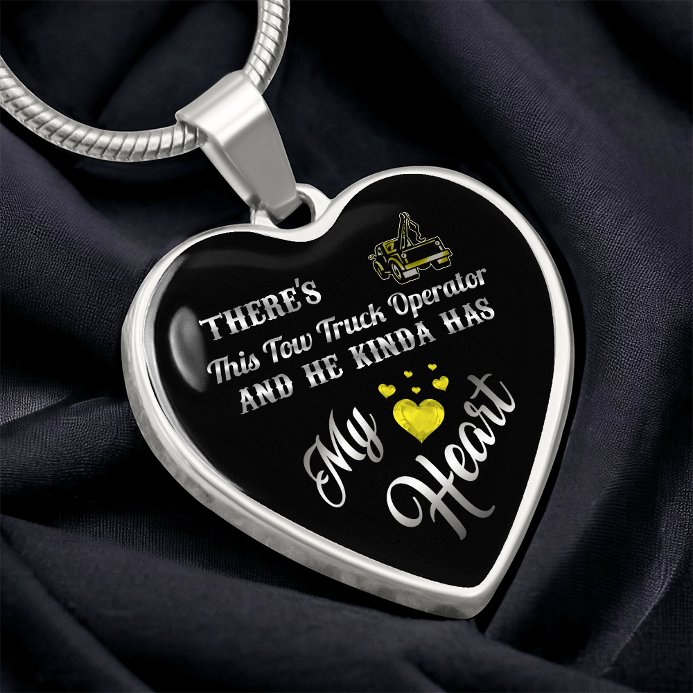 Proud Tow Truck Operator's Girl Luxury Heart Necklace