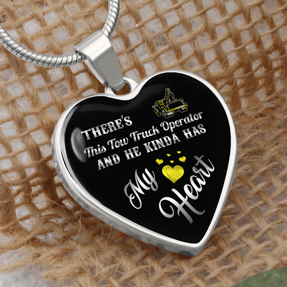 Proud Tow Truck Operator's Girl Luxury Heart Necklace