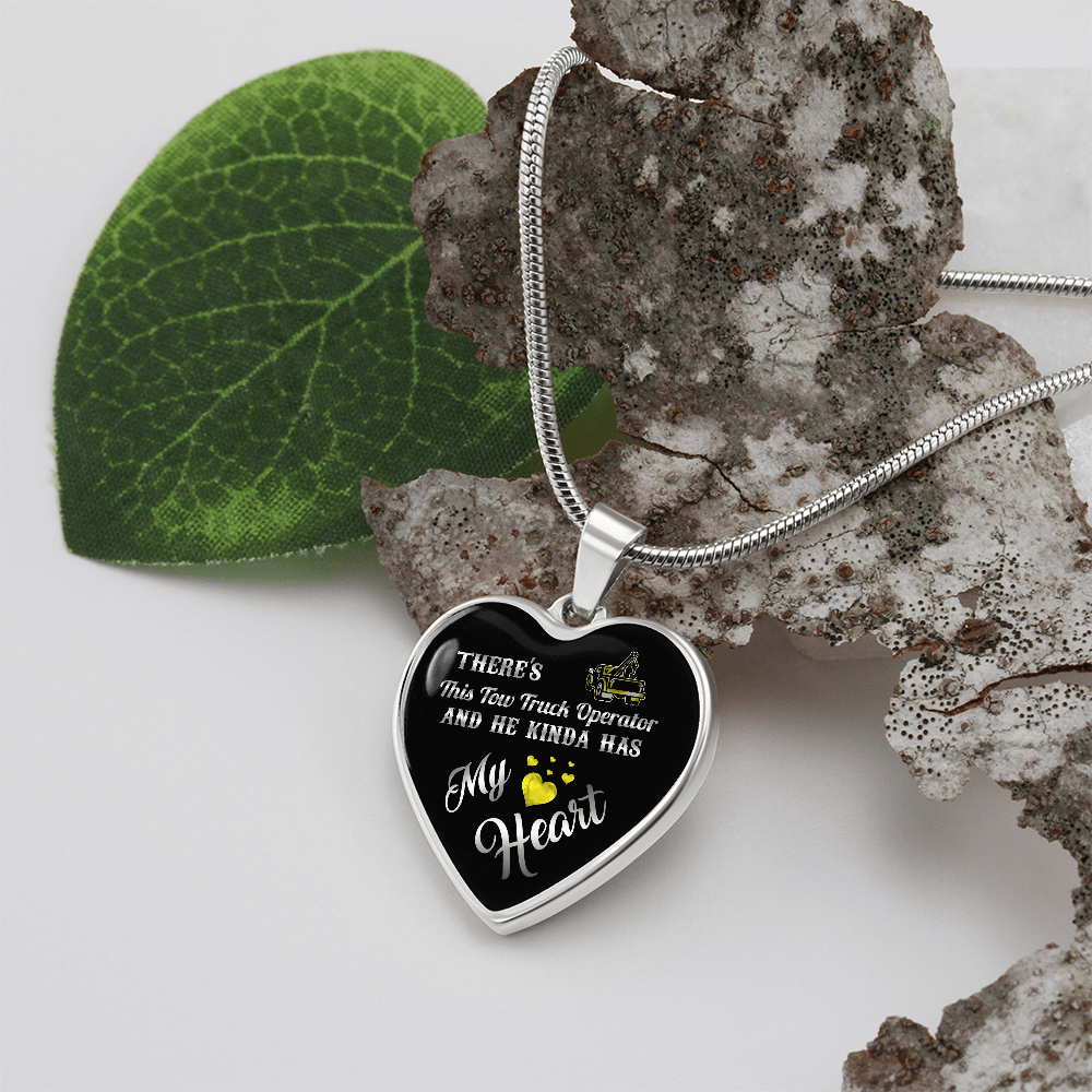 Proud Tow Truck Operator's Girl Luxury Heart Necklace