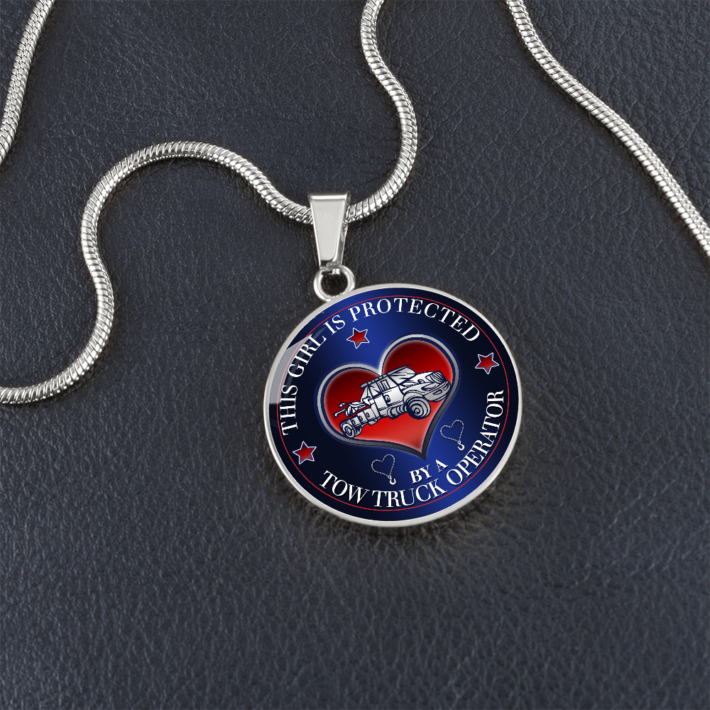 This Girl Is Protected By A Tow Truck Operator Luxury Circle Necklace