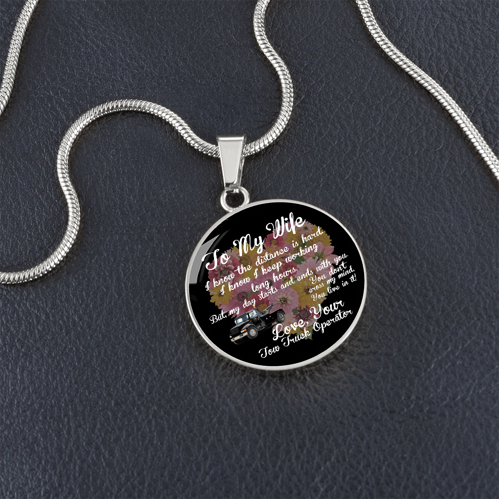 To My Tow Wife Luxury Circle Necklace
