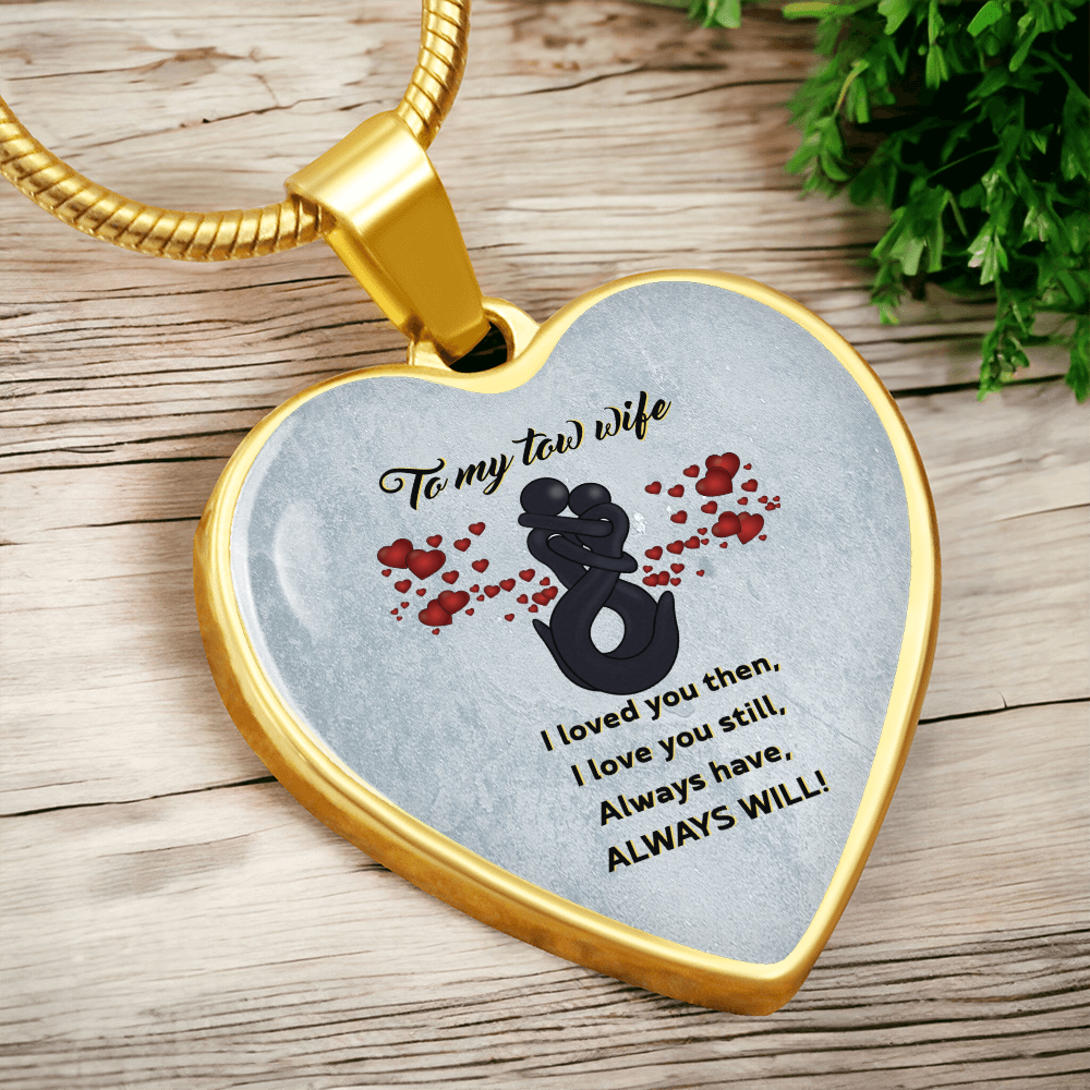 Proud Tow Wife Love Luxury Heart Necklace