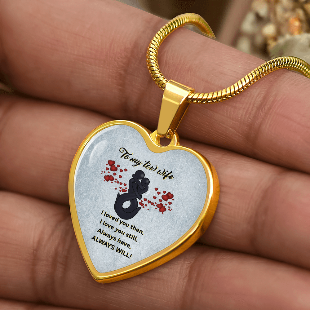 Proud Tow Wife Love Luxury Heart Necklace