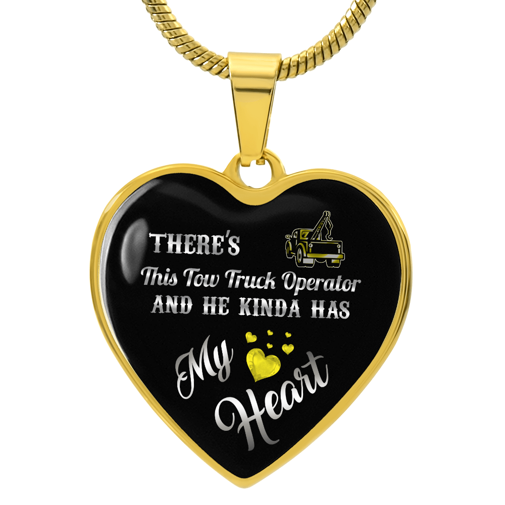Proud Tow Truck Operator's Girl Luxury Heart Necklace