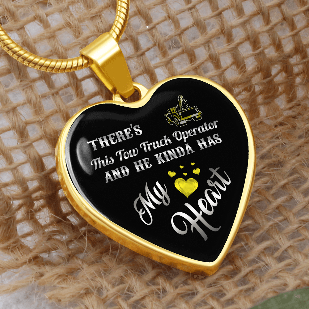 Proud Tow Truck Operator's Girl Luxury Heart Necklace